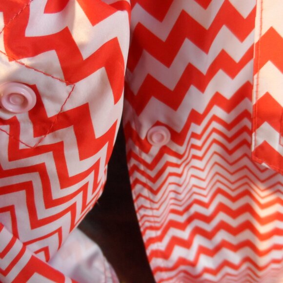 New Missoni For African Aid Red & White Zizzag Pattern Trench/Rain Coat Size L - Picture 8 of 16